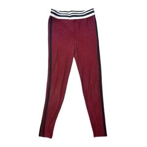 Planet Gold Print Striped Leggings Black And White Waistband And Stripes Medium